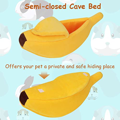 Gneora Bed Cave Hideout Rat Hamster Bed House Small Animal Houses & Habitats Warm Hideout Cozy Banana Bed For Hedgehog Rat Chinchilla Guinea Pigs Ferret Snake Yellow… #TOP5
