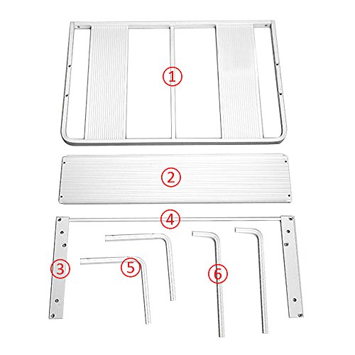 Ninetonine Alumimum Microwave Oven Wall Mount Double Deck Shelf With Hooks