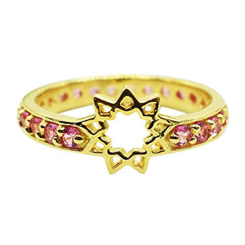 Bague empilable pierre de naissance et étoile or jaune