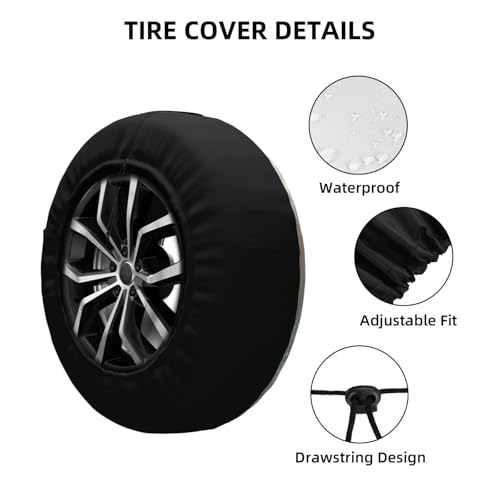 Image of Christmas Bunny Spare Tire Cover Winter Weatherproof Universal Wheel Protectors Christmas New Year Wheel Covers for Rv Camper Travel Trailer SUV Truck 17 Inch Holiday Xmas Decor