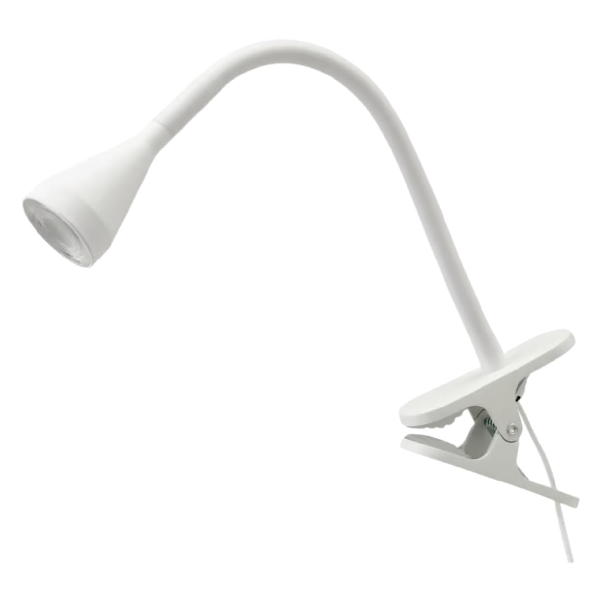 ZR Solutions NÄVLINGE LED Clamp Spotlight – Adjustable Clip-On Desk & Reading Lamp, Slim Energy-Efficient Task Light (White)