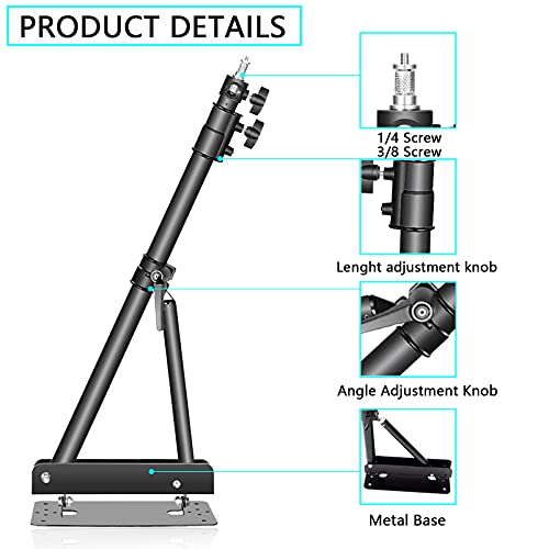 4.3Ft/130Cm Wall Mount Triangle Boom Arm, 180º Flexible Rotation, Save Space, For Ring Light, Photography Strobe Light, Monolight, Softbox, Umbrella And Reflector #TOP4