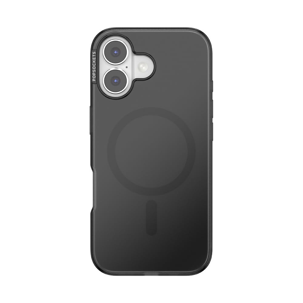 PopSockets iPhone 17 Phone Case with MagSafe- Black Transluscent