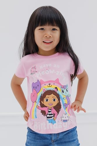 DREAMWORKS GABBY'S DOLLHOUSE Mercat Kitty Fairy Cakey Cat Birthday Girls T-Shirt Toddler to Big Kid2