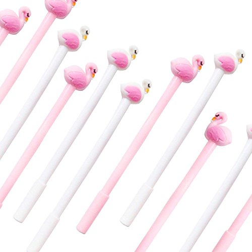 6 bolígrafos gel negro forma cisne kawaii pack miniatura 7