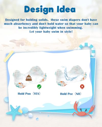 Image of ALVABABY Large Cloth Swim Diaper 3pcs Baby /Toddler /Infant Snap Reusable Adjustable Swimming Diaper Baby Boy and Girl 3ZSWY79