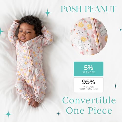 Image of Posh Peanut Convertible Baby Sleepers - Footless Baby Pajamas with 2 Way Zipper for Easy Diaper Changes