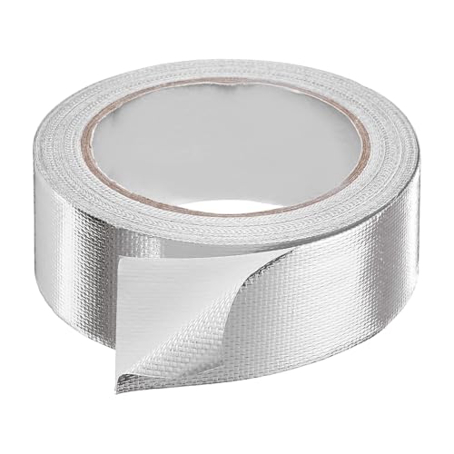 HARFINGTON Heat Shield Tape 1.57" x 65.6 ft Waterproof Sunscreen Sound Insulation High-Temperature Resistance Silver Aluminum Tape Thickness for Automotive Repairs
