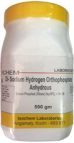 See full amazon price history chart for ISOCHEM Di Sodium Hydrogen Orthophosphate Anhydrous (500GM) Assay 99% Min ISOCHEM Di Sodium Hydrogen Orthophosphate Anhydrous (500GM) Assay 99% Min (B07R51JWNG) Amazon Price History, Amazon Price Tracker