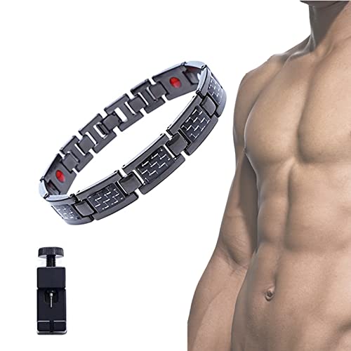 YNFS Meteorblack Lvmphvity Magnesium Armband, Meteor Black Lvmphvity Magnesium Armband, Magnetisches Lymphdrainage Therapeutisches Armband, Lymphentgiftung Magnetisches Armband (Black) Cover