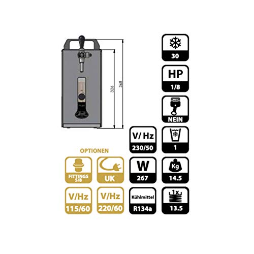 GASTROBEDARF WESTERBARKEY Zapfanlage Trockenkühler 30l/h Komplettset 2kg Co², Uhr, Schläuche Keg Reinigung