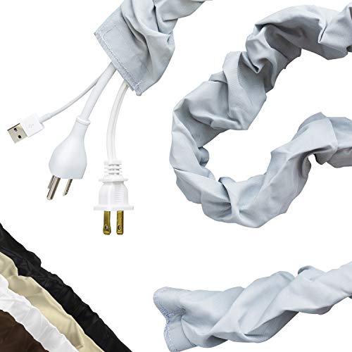 Cordinate Fabric Cord Cover, 6 Ft, Cable Management and Hider, Easy Installation, Great for Lamps, Light Fixtures, and Desks, Heather Gray, 40731