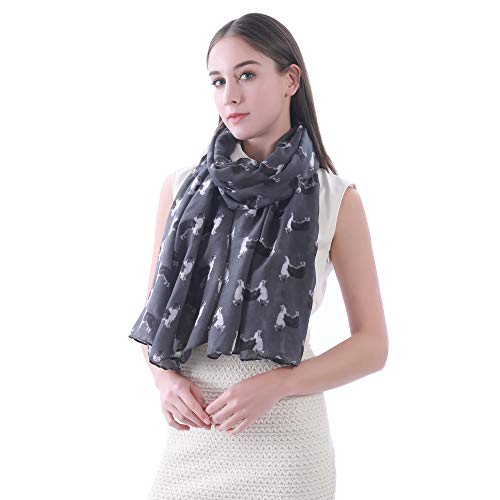 Border Collie Dog Print Women's Scarf Shawl Wrap Lightweight2
