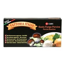Fattoria Italia Porcini Mushroom Bouillon Cubes، خالي من MSG، بدون مواد حافظة، 10 عد، 3.8 أونصة