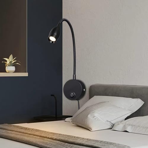 Flexo de pared para cabecero de cama con interruptor y luz neutra LED 6