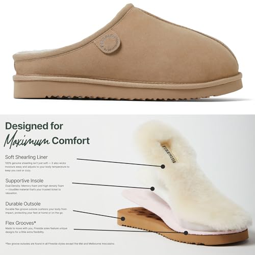 Image of Fireside by Dearfoams Men's Grafton Shearling Indoor /Outdoor Clog | Casual Slippers