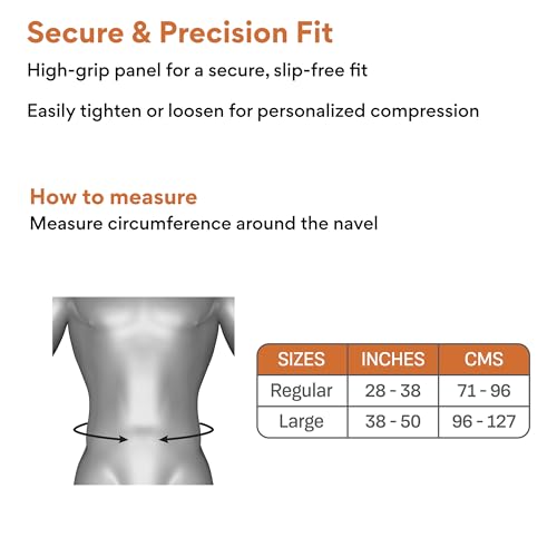 Image of FOVERA Abdominal Belt After Delivery for Tummy Reduction - Lumbo Sacral Lower Back Pain Relief Binder - Breathable Post C-Section Waist Support | For Women & Men (Large, Pack of 1)