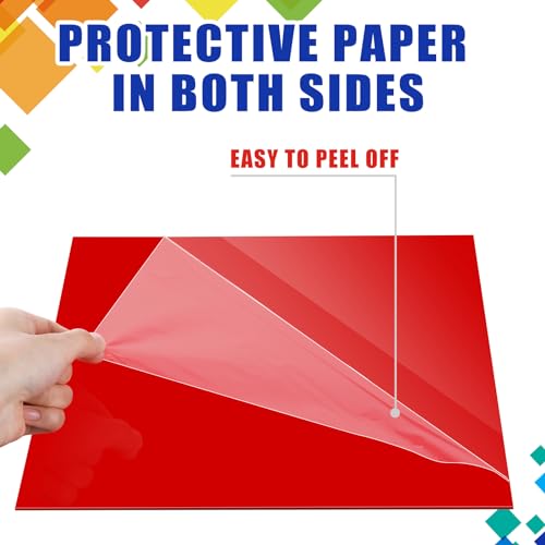 Image of Outus 6 Pieces Colored Acrylic Sheet White 12 x 12 Inch Colorful Clear Sheet 1 /16 Inch Thick Acrylic Panel DIY Materials for Home DIY Decor Display Projects