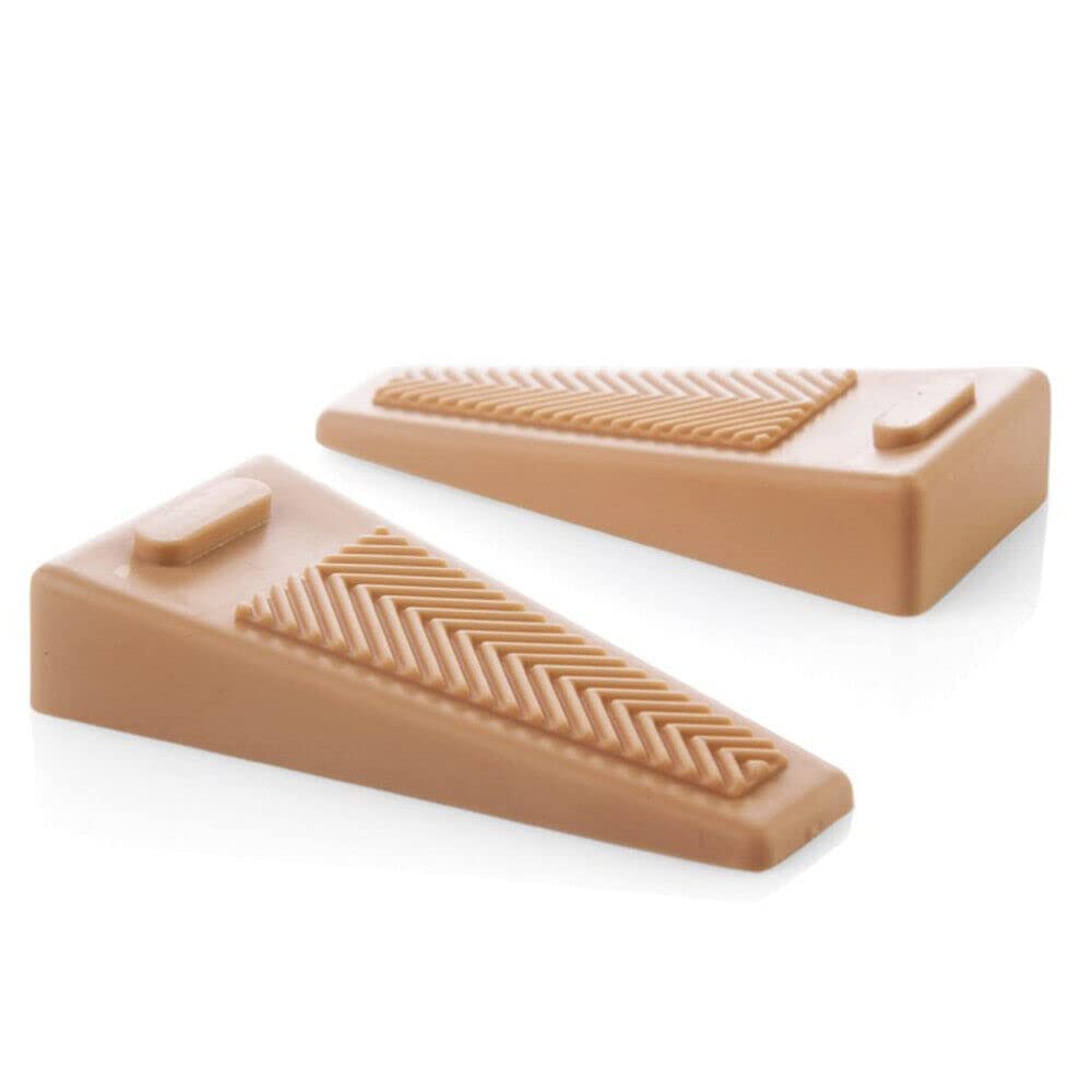 Prostuff.in Door Stopper Finger Protector Door Stopper Wedge Shaped Rubber Home Office Door Stoppers Stackable Beige Color, 2 Pcs