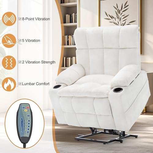 Image of Korser Oversized Dual Motor Power Lift Recliner for Elderly with Massage and Heat, Extra Wide Recliner Chairs with Adjustable Headrest, Electric Lift Chair with Storebox Cupholder, USB Ports, Type C