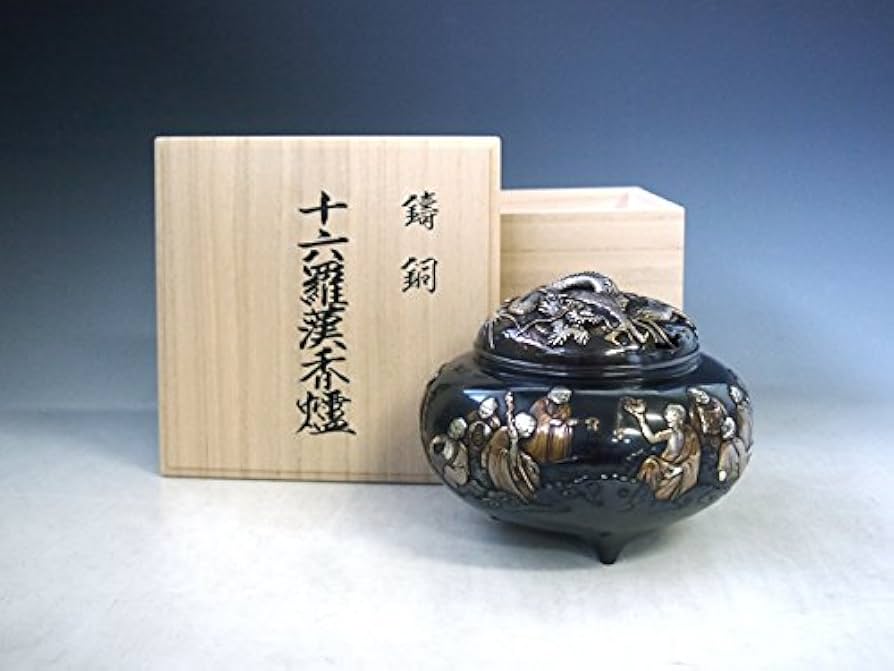 Amazon.co.jp: 十六羅漢香炉 雲龍蓋 青鳳作 dk82-04【日本製】【海外