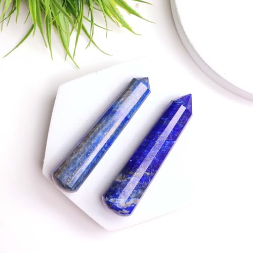 Image of Lapis Crystal Wand for Reiki Healing 50-100 Gm | Natural Crystals Stone Wand for Vastu Meditation Massager Tool