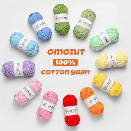 Image of 24 Pack 100% Milk Cotton Yarn for Crocheting, 1200g /3150yd Baby Yarn for Crocheting Soft, Fuzzy 5 Ply Cotton Crochet Amigurumi Yarn for Puzzle /Clothes&Crafts(Set B)