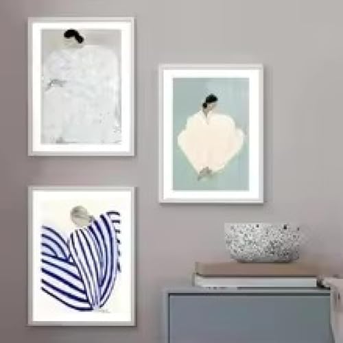 Affiches courbes et nordiques 50x70 cm | Toile géométrique abstraite pour chambre