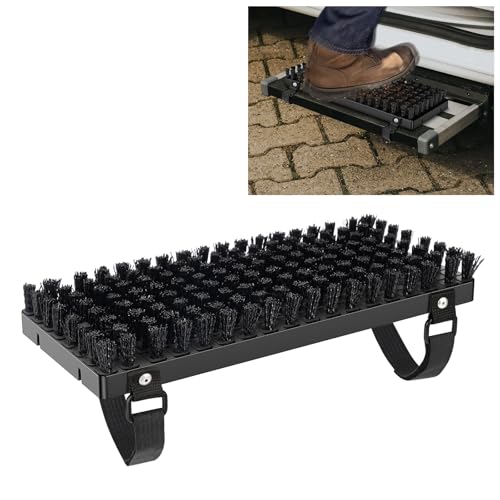 SALCOD Truck Step Mounted Brush – Heavy Duty Boot Brush Cleaner for Trucks, RVs, SUVs & Semis – Fast Mud Removal with No-Tool Install – Built for Outdoor, Work, and Off-Road Demands