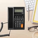 UniMarket-Phone-System-Portable-Brightness-Adjustment-Blue-Light-M64-ABS-Black-LCD-Display-Landline-Telephone-for-DTMFFSK-Double-System-for-Office