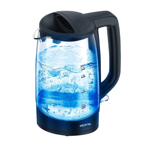 1.7L 2200w Illuminated Glass Kettle - 360° Cordless Electric Illuminating Blue Led Light | 1.7 Litre Boil Dry Protection Kitchen Tea Coffee Auto Shut Off - Comfortable Grip Handle
