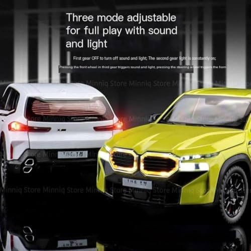 Image of 1:24 B-M-W XM Diecast Metal Pull Back Car with 6 Openable Doors with Sound and Light Toy Decoration car Best Gift Toys for Kids (1:24 B-M-W XM - Green)
