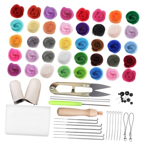 HOMSFOU Needle Felting Kit Wool Felting Supplies for Adults Beginners Craft Kit for DIY Projects