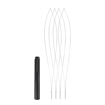 Hair Extension Looper for Micro Beads Removable Pulling Hook Tool Loop Handle Threader for Sewing in Extensions Feather Extensions