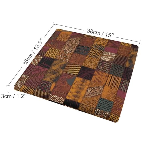 Coussin de siège carré patchwork africain 38x35cm en mousse à mémoire de forme lavable - 3