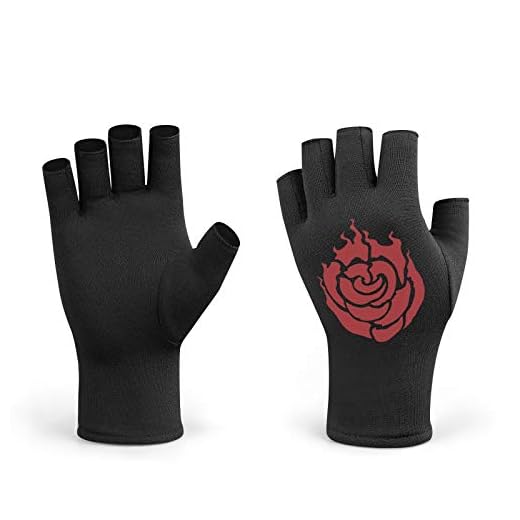 Half Gloves Men Knit Line,RWBY Adult Fingerless Cycling Gloves,Breathable Outdoor Half Finger Gloves