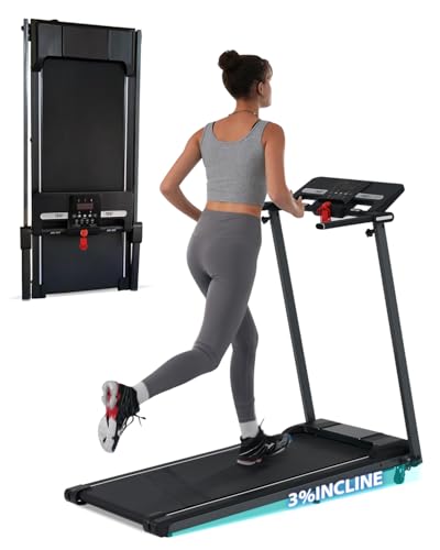 Merax Treadmill with Incline, 2.5HP Foldable Electric Treadmills for Home Office, 300 LBS Capacity Walking Running Machine with 15.6" Wide Belt, Compact Treadmill with LED Display Remote Bluetooth