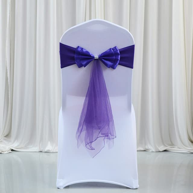 Bianco/Rosso Elasticizzato Spandex Sedia Fiocco Nodo Fasce Con Farfalla Nastro In Organza Per Decorazioni Di Nozze Telai Della Sedia Fiocco-A12,100pcs