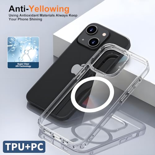 Image of FanTEK Phone Case Compatible with iPhone 14 Plus 6.7 Inch, Magnetic Case Clear Protective Bumper Hard Back Cover