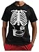 Halloween Xray Skeleton Junk Food Belly Xray Funny Men's T-Shirt Medium Black