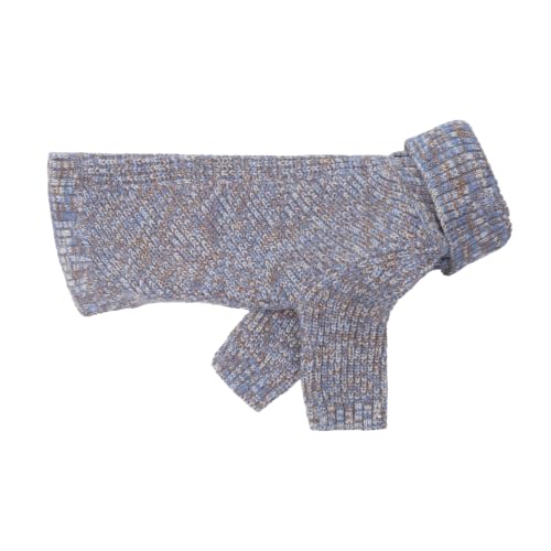 Image of Fitwarm Knitted Turtleneck Dog Sweater, Cozy Dog Winter Clothes for Small Dogs Boy Girl, Thermal Pet Apparel, Heather Blue, XXL