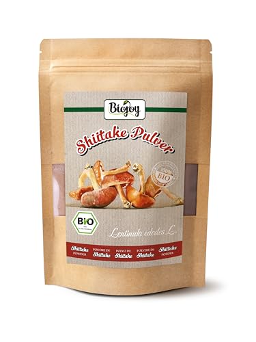 Biojoy Polvo de Shiitake Orgánico (100 g), hongos Shiitake secos y finamente molidos (Lentinula edodes)