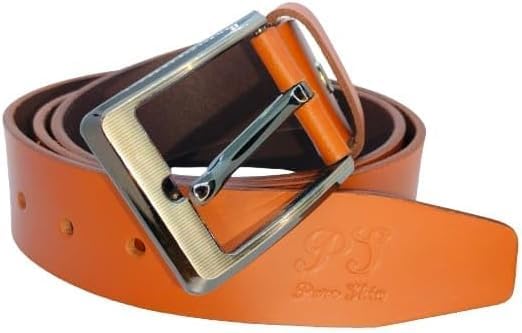 Tan Belt for Men – Handcrafted, Steel Buckle for adult men - Image 2