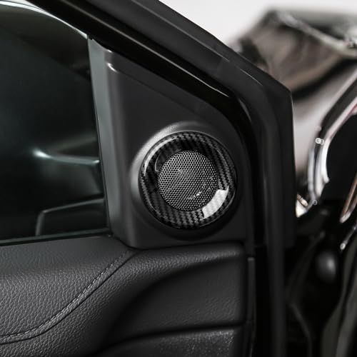 Image of Car Speaker Rings Circle Cover Decals for Honda CR-V 2017 2018 2019 2020 2021 2022 Accessorie CRV ABS Carbon Fiber Interior Stickers