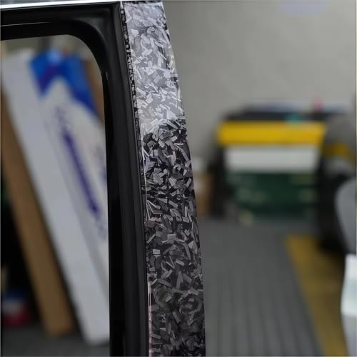 Image of LZLRUN Gloss Silver Forged Carbon Fiber Car Vinyl Wrap Film 3ft x 10ft | Gloss forged carbon fiber texture, With install tools, Air release, DIY Decal Car Auto Vehicle Morotcycle Self Adhesive