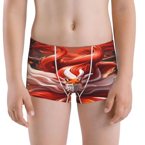 Boys' Cotton Boxer Brief Soft Underwear-Red Leaf Flame Fox