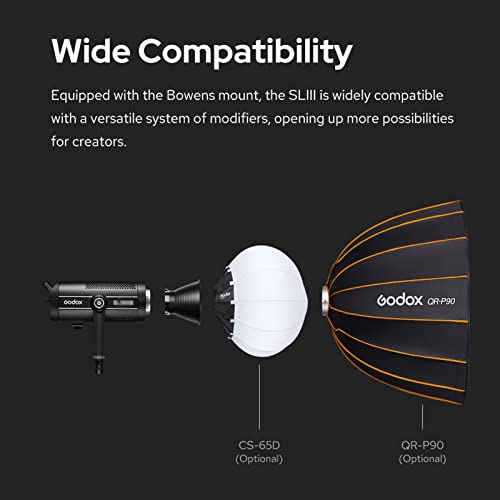 Projecteur Bowens Godox SL200III avec 8 effets d'éclairage FX pour tournage - 4