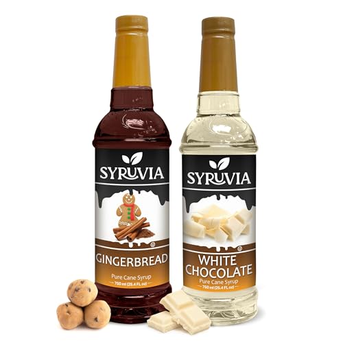 Syruvia Gingerbread and White Chocolate Syrup for Coffee - 25.4