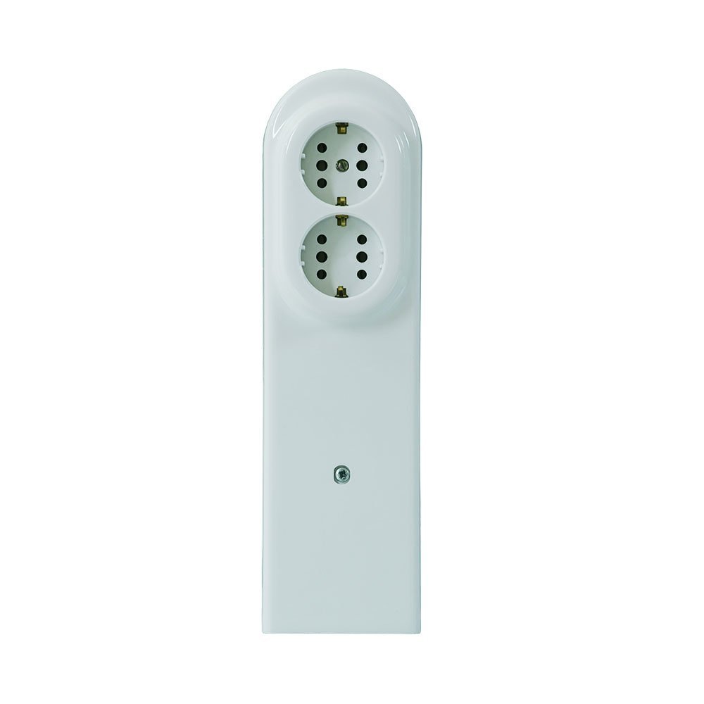 2-Way Surface-Mounted Schuko Socket White or Black (White)