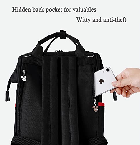 Diaper Bag Backpack, Women's Cute Multifunction Travel Nappy Bags, Mouse Ears Stylish Bag For Mom, Large Capacity, Waterproof And Durable, Black #TOP5